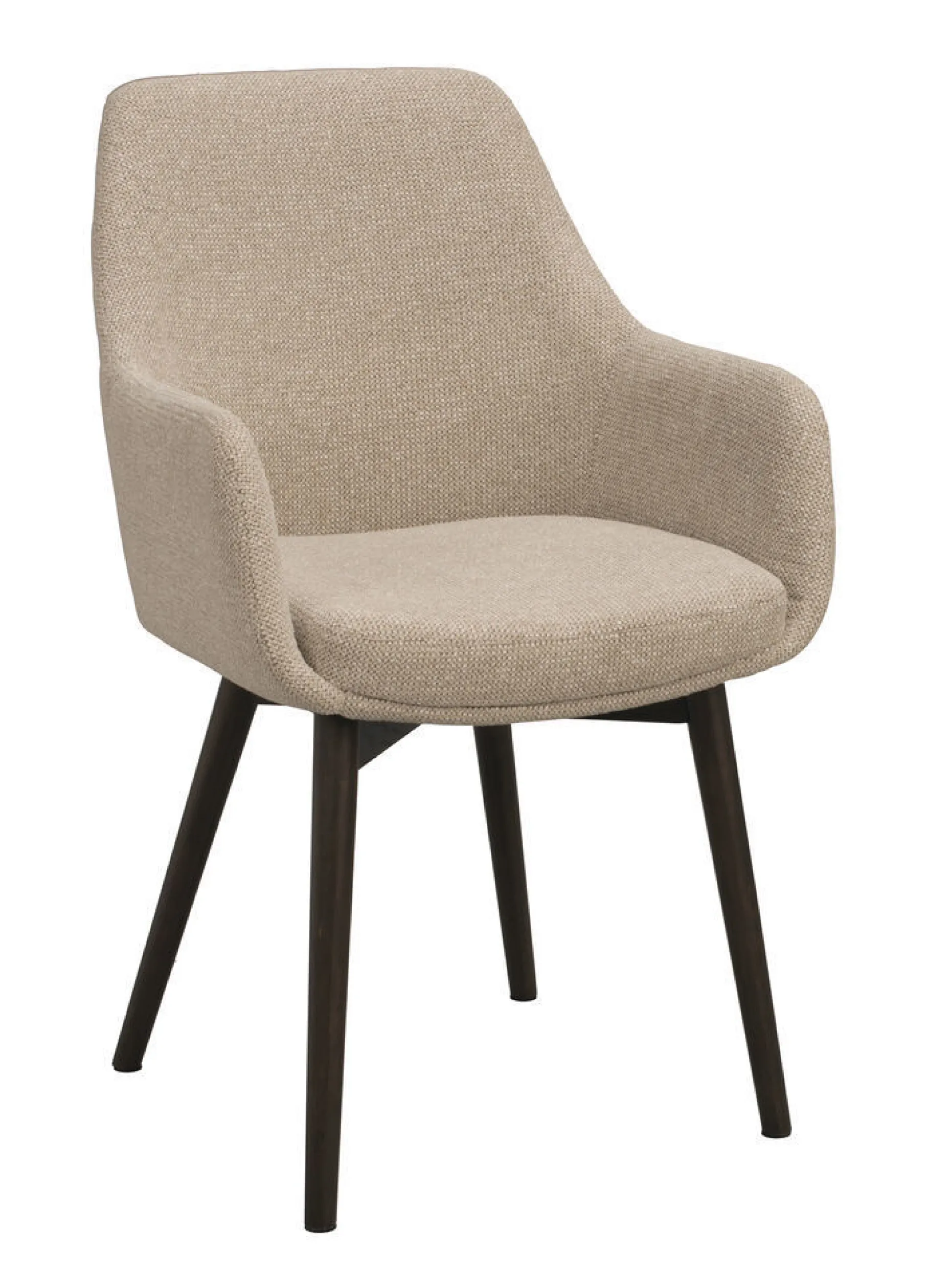 DENLEY Karmstol ljusbeige tyg/bruna ekben