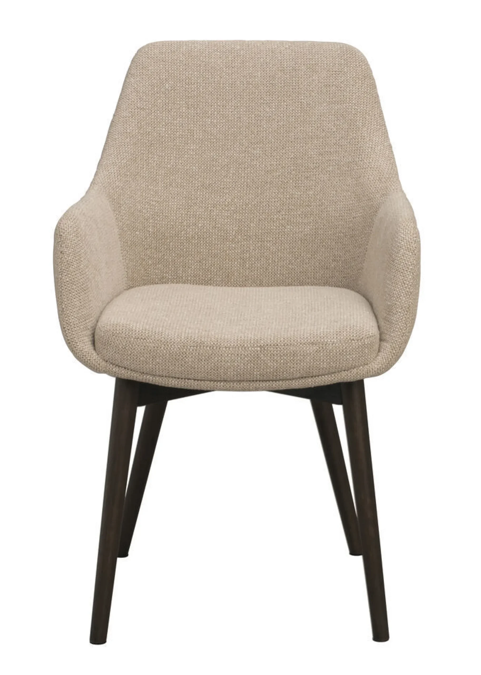 DENLEY Karmstol ljusbeige tyg/bruna ekben