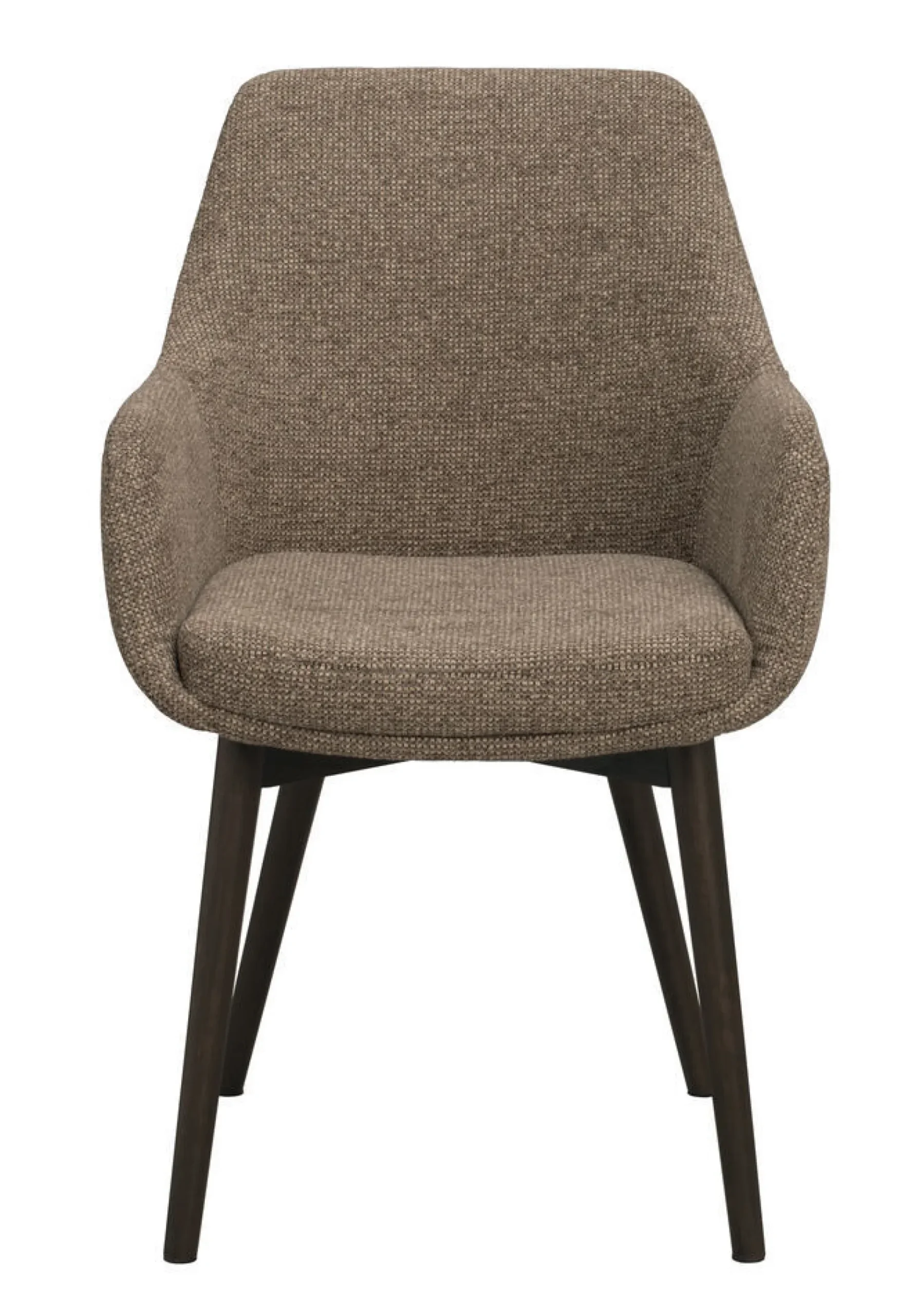 DENLEY Karmstol mörkbeige tyg/bruna ekben
