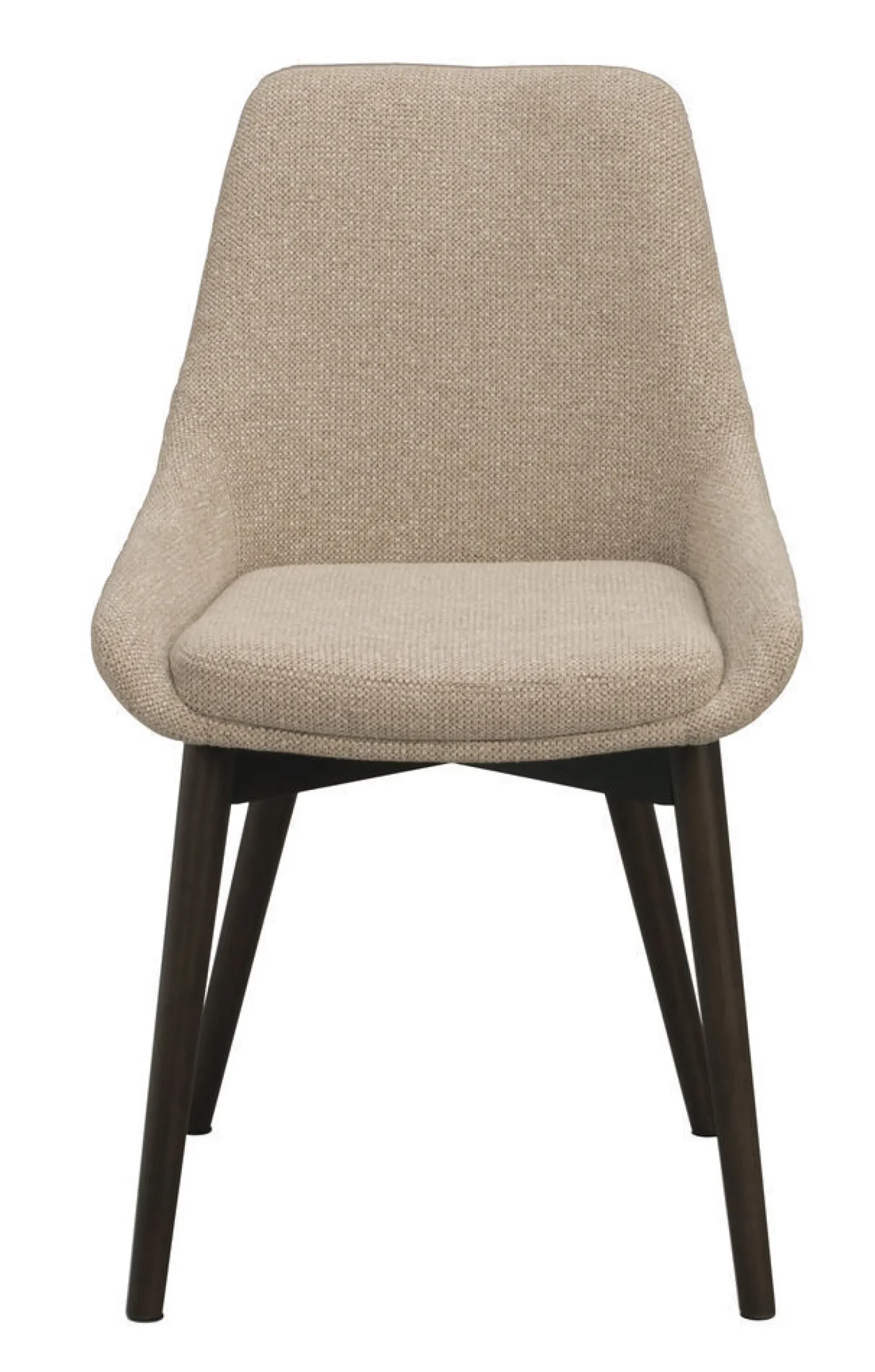DENLEY Stol ljusbeige tyg/bruna ekben
