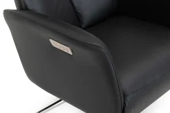 DENTON Reclinerfåtölj el LARGE läder Soleda/spalt 441 black, fot Polaris A6 krom