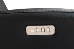 DENTON Reclinerfåtölj el LARGE läder Soleda/spalt 441 black, fot Polaris A6 krom