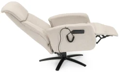 DENTON Reclinerfåtölj LiftUp LARGE tyg Bjorn 9950 beige, fot Sirius D6 svart