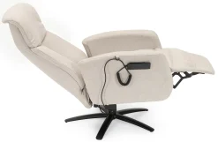 DENTON Reclinerfåtölj LiftUp LARGE tyg Bjorn 9950 beige, fot Sirius D6 svart