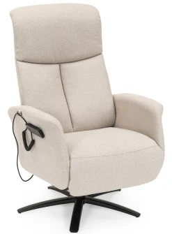 DENTON Reclinerfåtölj LiftUp LARGE tyg Bjorn 9950 beige, fot Sirius D6 svart