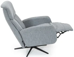 DENTON Reclinerfåtölj manuell MEDIUM tyg Montana 2927 grey, fot Polaris A7 svart
