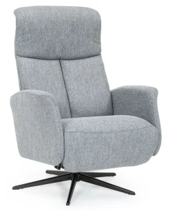 DENTON Reclinerfåtölj manuell MEDIUM tyg Montana 2927 grey, fot Polaris A7 svart