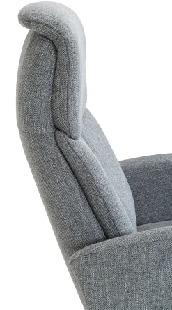 DENTON Reclinerfåtölj manuell MEDIUM tyg Montana 2927 grey, fot Polaris A7 svart