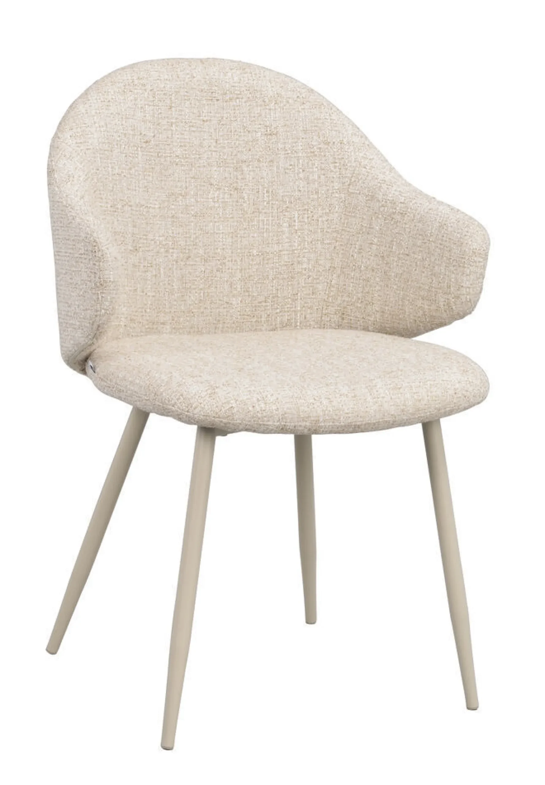 DRAKE Karmstol ljusbeige tyg/beige metallben