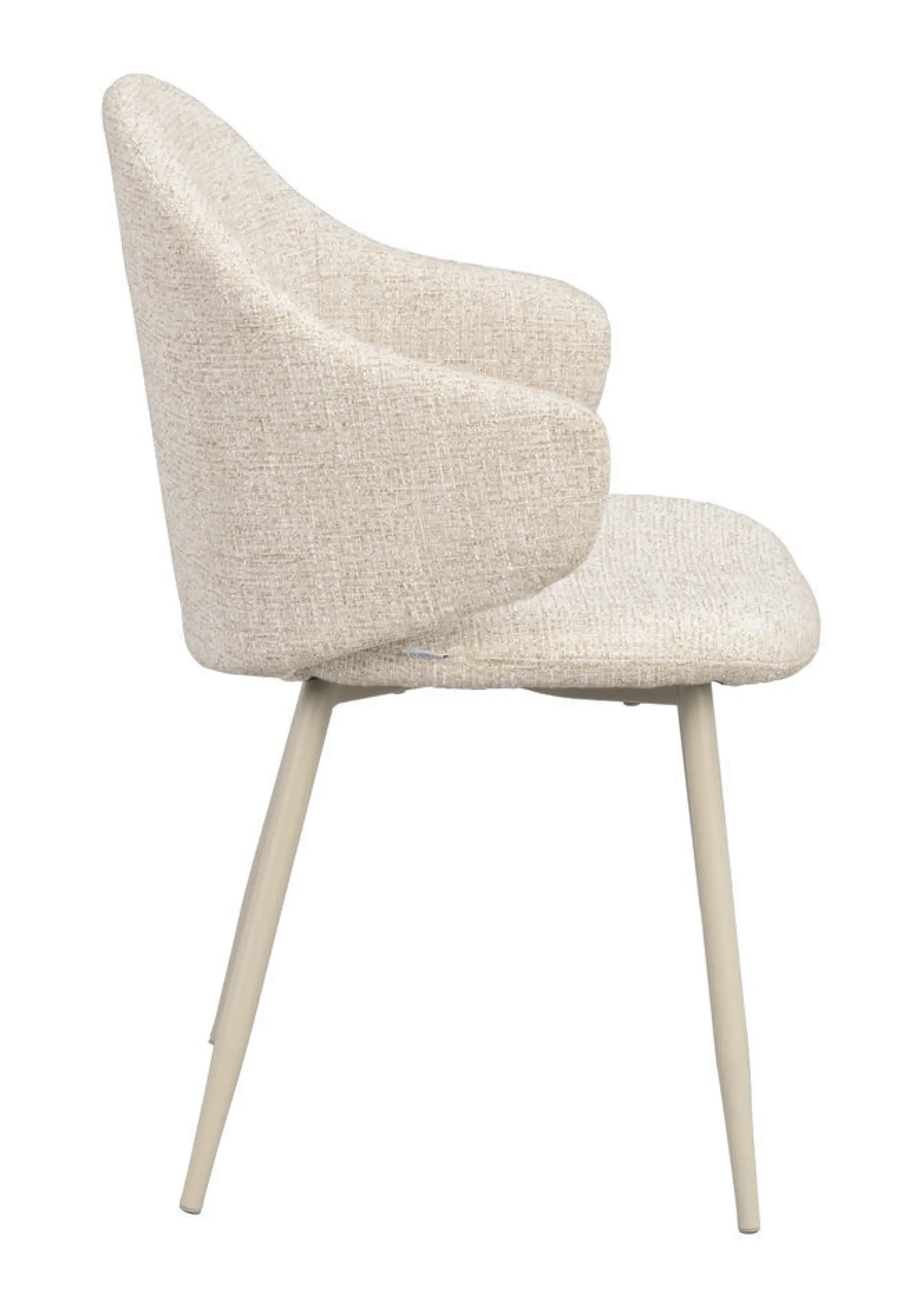 DRAKE Karmstol ljusbeige tyg/beige metallben