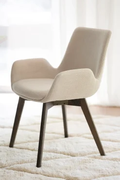DRIMSDALE karmstol beige tyg/bruna ekben