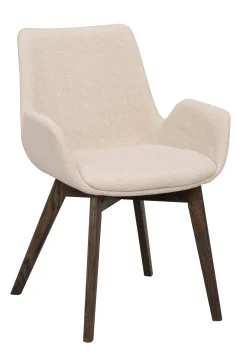 DRIMSDALE karmstol beige tyg/bruna ekben