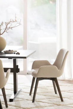 DRIMSDALE karmstol beige tyg/bruna ekben