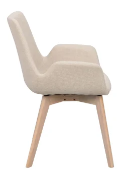 DRIMSDALE karmstol beige tyg/vitpigmenterade ekben