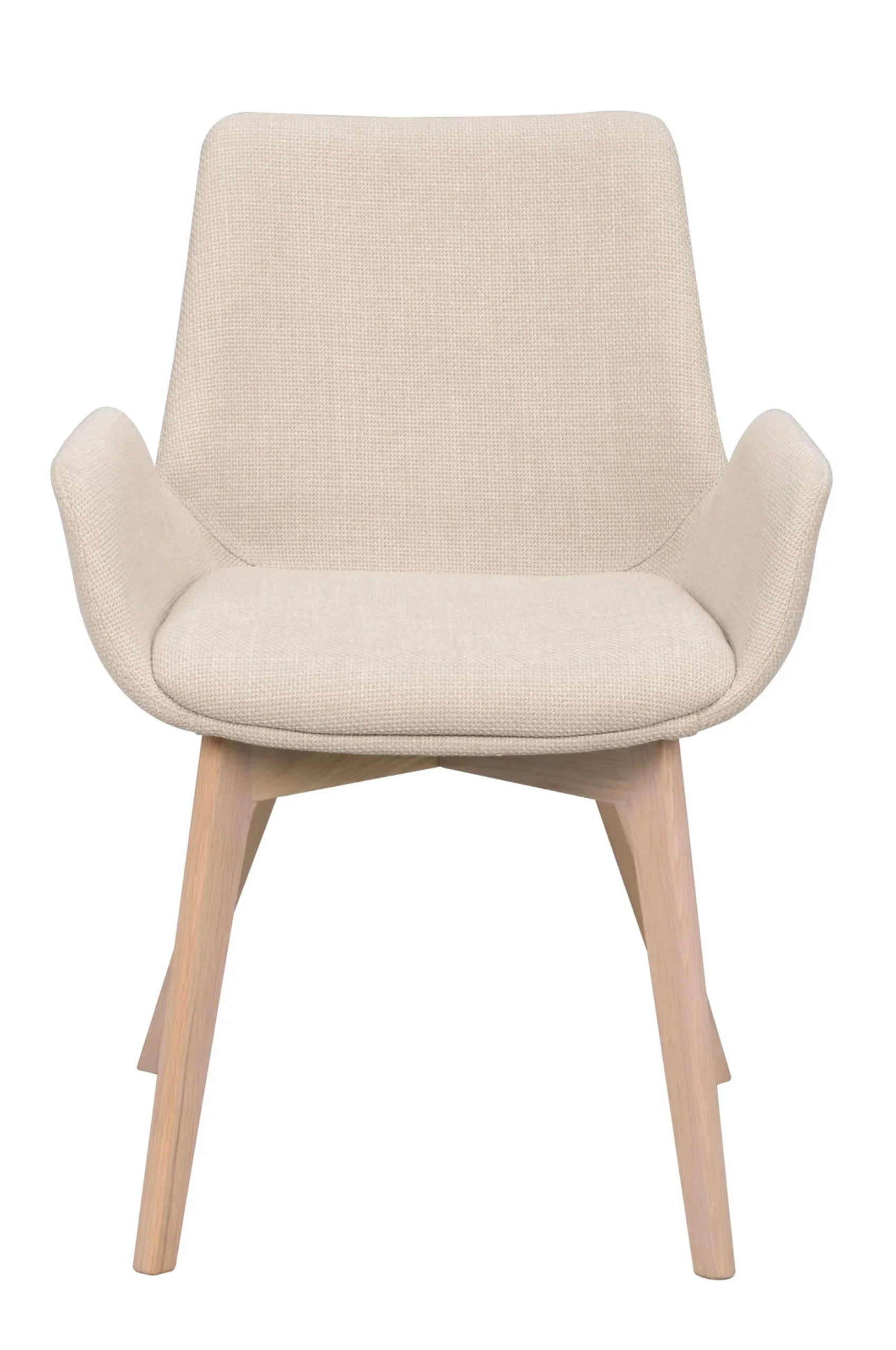 DRIMSDALE karmstol beige tyg/vitpigmenterade ekben