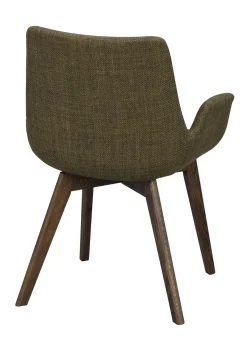 DRIMSDALE karmstol grönt tyg/bruna ekben