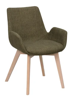 DRIMSDALE karmstol grönt tyg/vitpigmenterade ekben