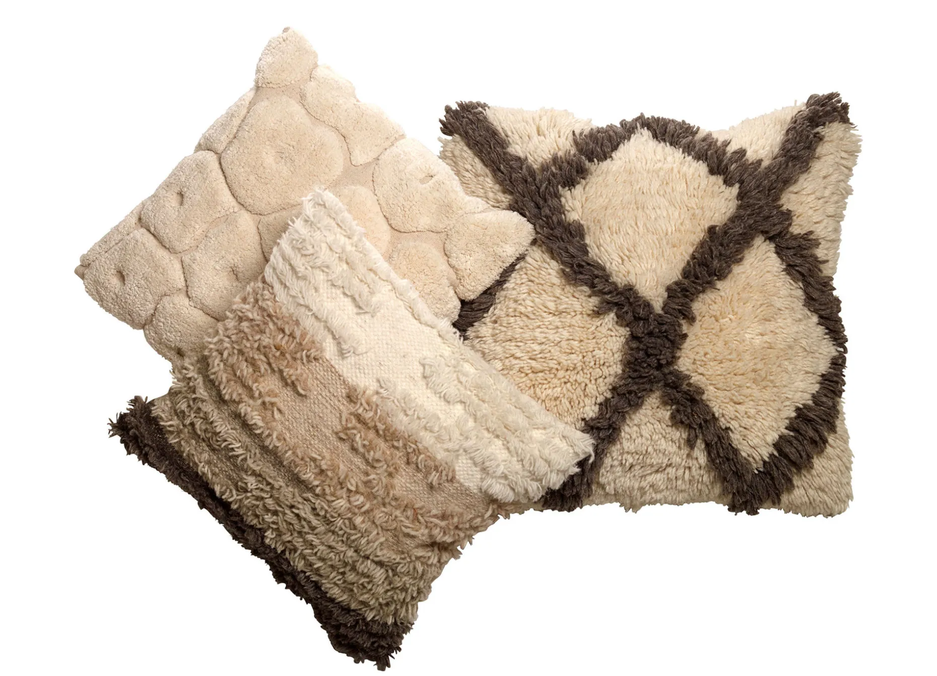 ELLORA Kuddfodral natur/brun 50x50cm 100% ull/100% bomull Endast kemtvätt
