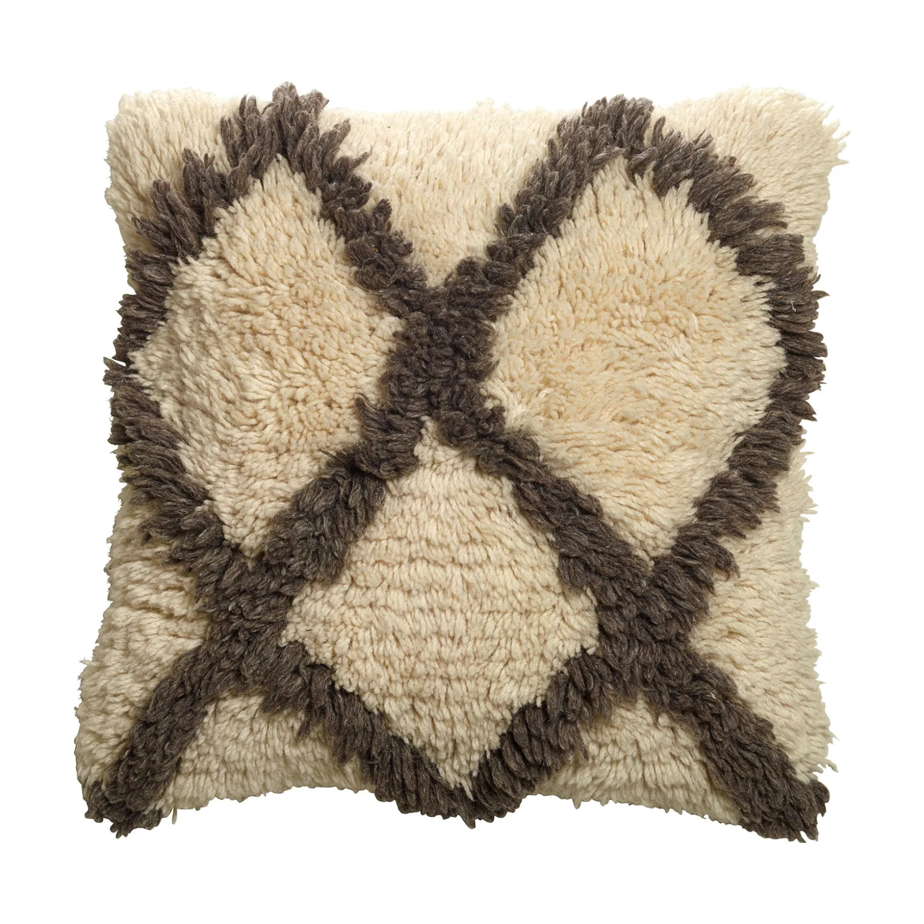 ELLORA Kuddfodral natur/brun 50x50cm 100% ull/100% bomull Endast kemtvätt