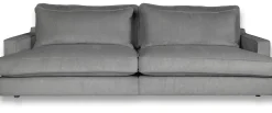 ESTELLE Casual 3,5-sits soffa traditionella ryggkuddar tyg Chester Drizzle / svarta ben