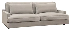 ESTELLE Casual 3,5-sits soffa traditionella ryggkuddar tyg More Rabbit 08 / svarta ben