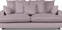 ESTELLE Chill 2,5-sits soffa kuvertryggkuddar tyg Meda Dusty pink /svarta ben