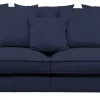 ESTELLE Chill 3,5-sits soffa kuvertryggkuddar tyg Meda Flint stone /svarta ben