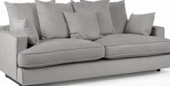 ESTELLE Chill 2,5-sits soffa kuvertryggkuddar tyg Meda silver 72 / svarta ben