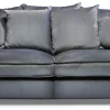 ESTELLE Chill 3,5-sits soffa tyg Meda Iron kuvertryggkuddar svarta ben