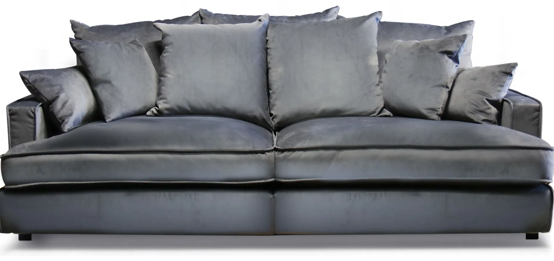 ESTELLE Chill 3,5-sits soffa tyg Meda Iron kuvertryggkuddar svarta ben