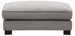ESTELLE Fotpall 124 cm tyg Meda silver / svarta ben