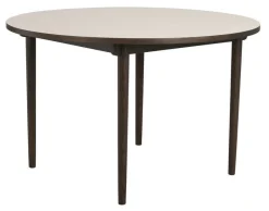 FAIRMOUNT Matbord runt Ø120 beige HPL/brun ek