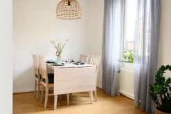 FILIPPA Matbord klaff 120+45 vitpigmenterad ek