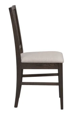 FILIPPA Stol mörkbrun ek/beige tyg