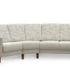 FLORA Vinkelsoffa tyg Bonnie/Clyde 99 offwhite, ben oljad ek