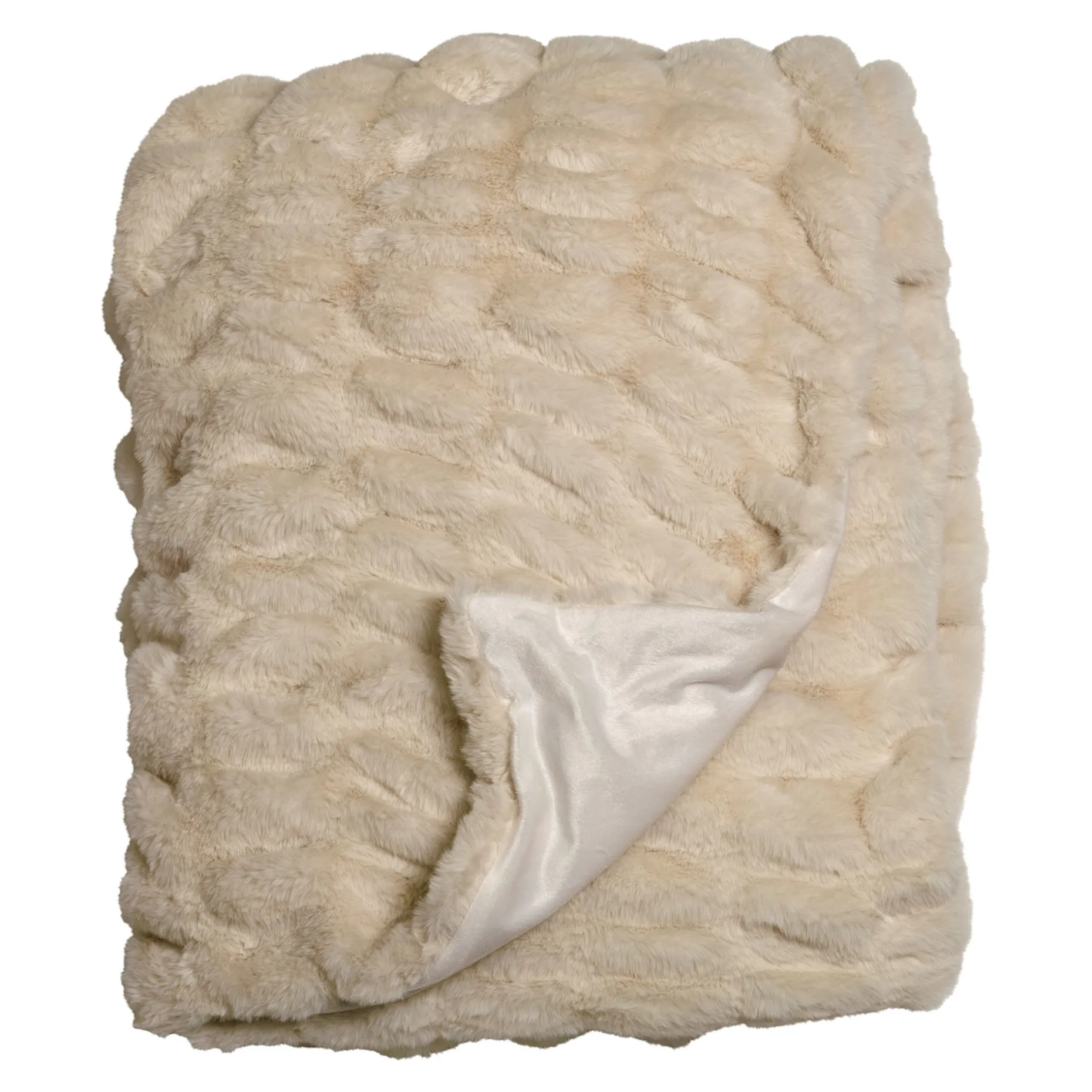 FLUFFY Pläd creme 170x130cm 95% polyester / 5% spandex Endast kemtvätt