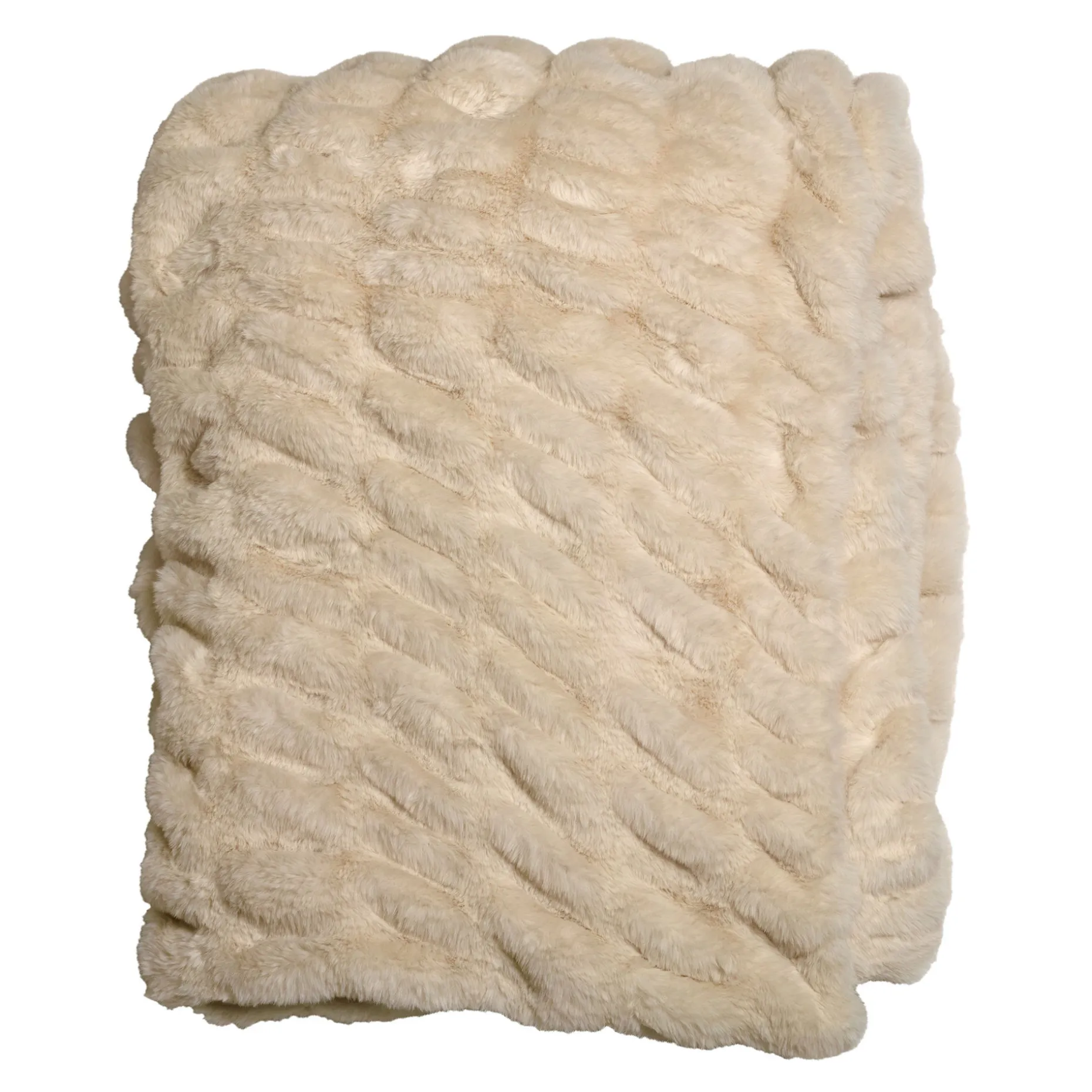 FLUFFY Pläd creme 170x130cm 95% polyester / 5% spandex Endast kemtvätt