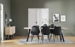 FRED matbord 240 vitpigmenterad ek/svart