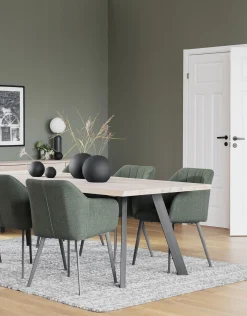 FRED matbord 240 vitpigmenterad ek/svart