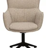 FRESNO Karmstol beige tyg/brun metallfot gung
