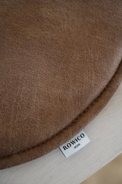 FULTON sittdyna rund brun läder-textil