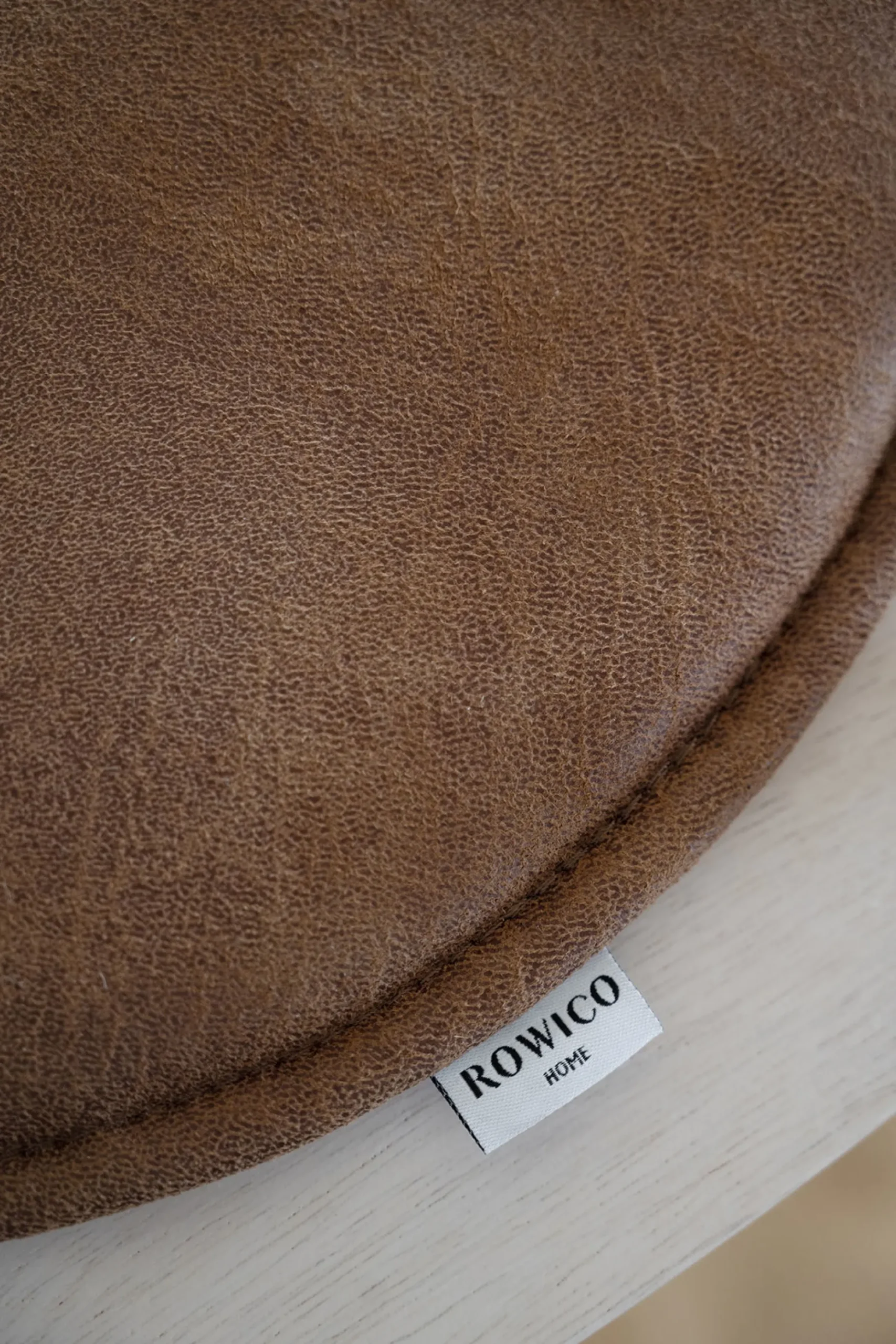 FULTON sittdyna rund brun läder-textil
