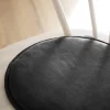 FULTON sittdyna rund svart läder-textil