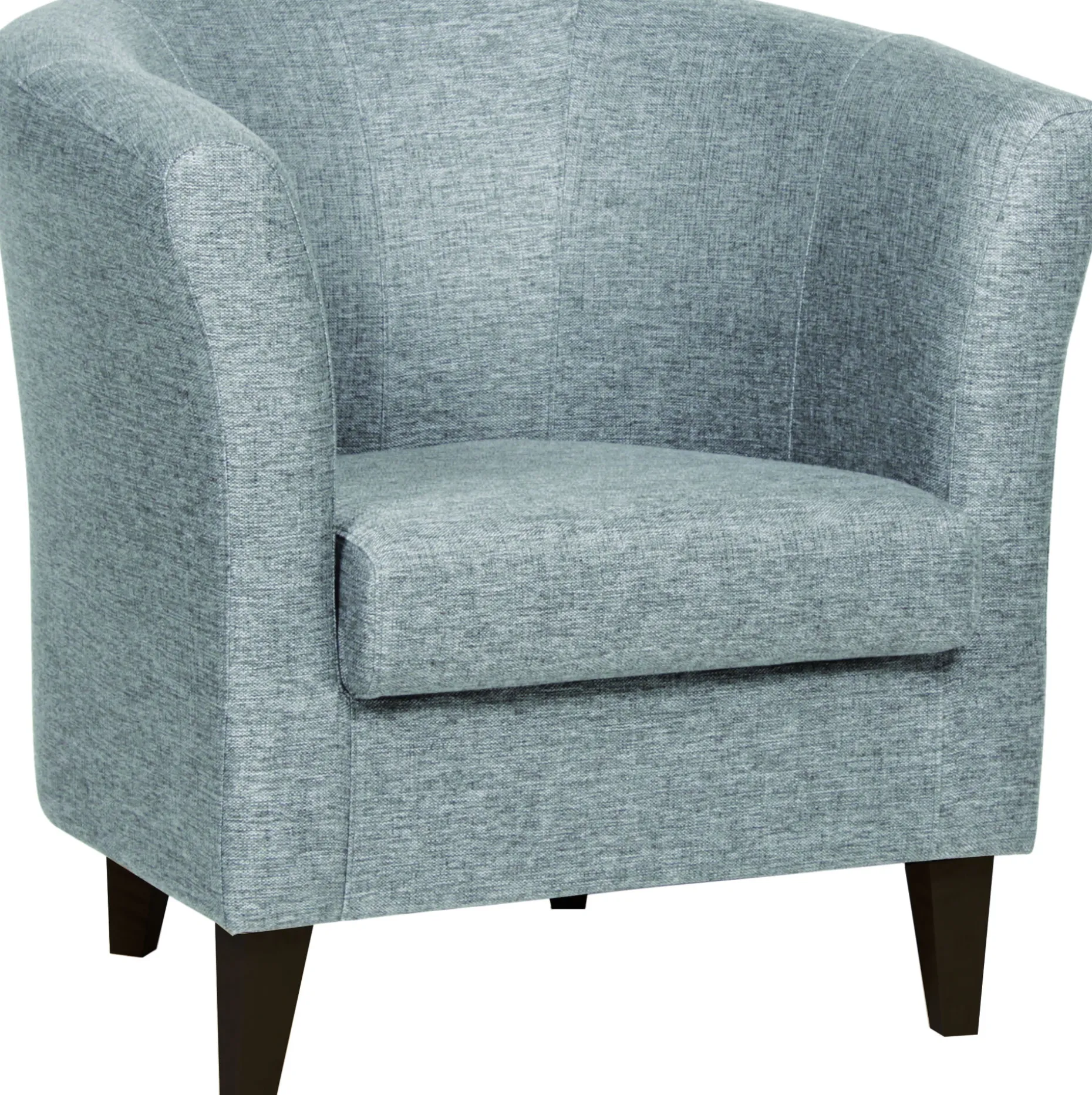 GEORGE Fast fåtölj tyg Rocco 281 grey ben i wenge
