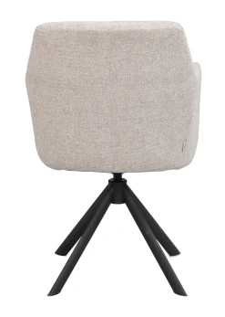 GLADSTONE karmstol ljusbeige tyg/svart metall snurr-tilt