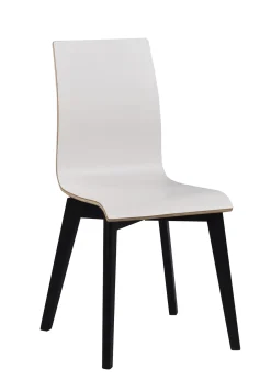 GRACY Stol vit laminat/svartbetsad ek