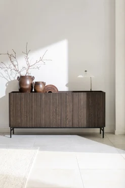 HALIFAX Sideboard 160 brun ek/svart metall