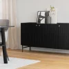 HALIFAX Sideboard 160 svart ek svart metall