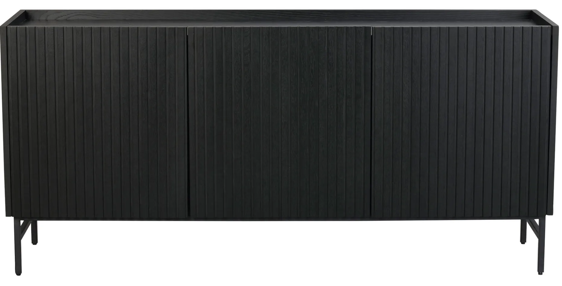 HALIFAX Sideboard 160 svart ek svart metall
