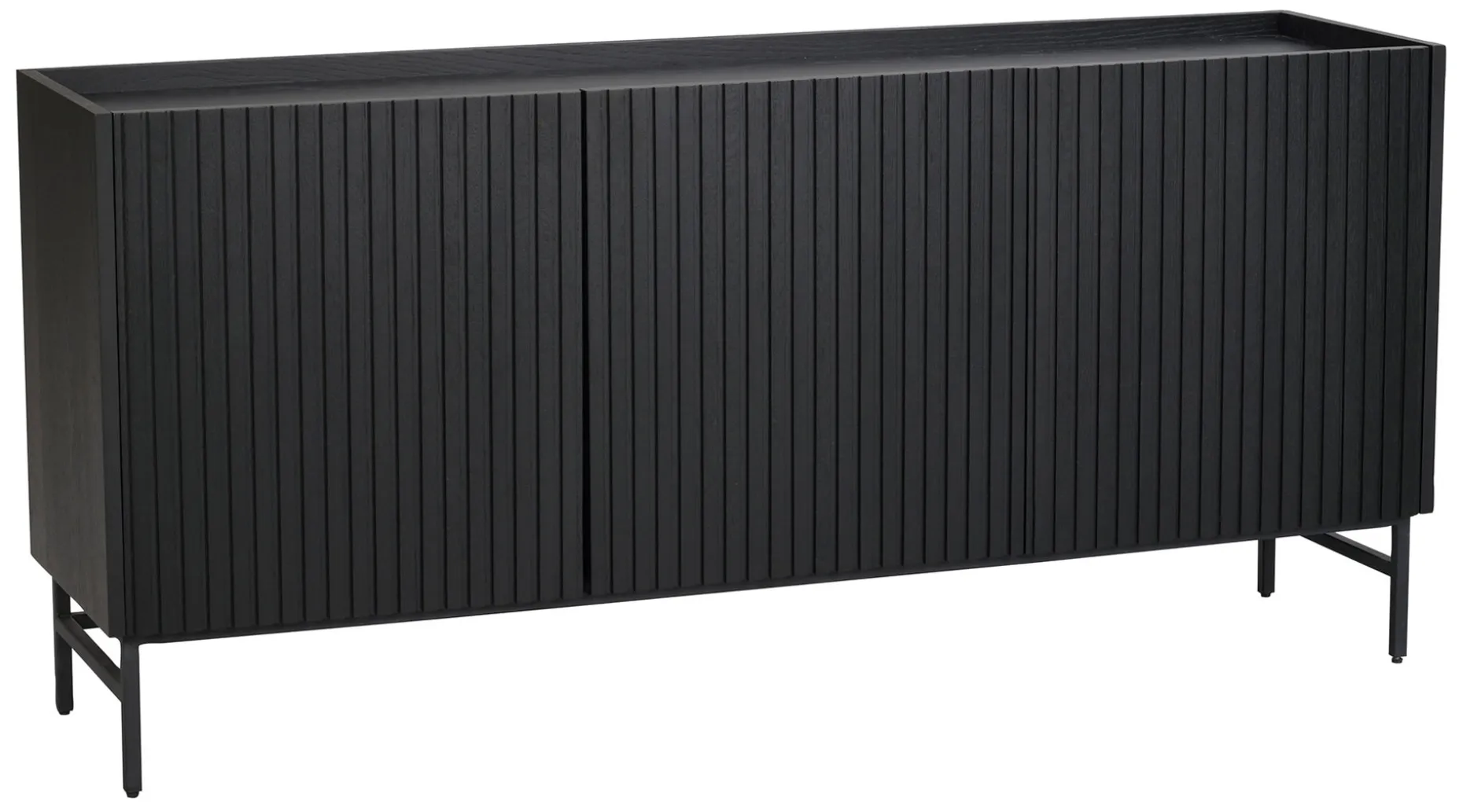 HALIFAX Sideboard 160 svart ek svart metall